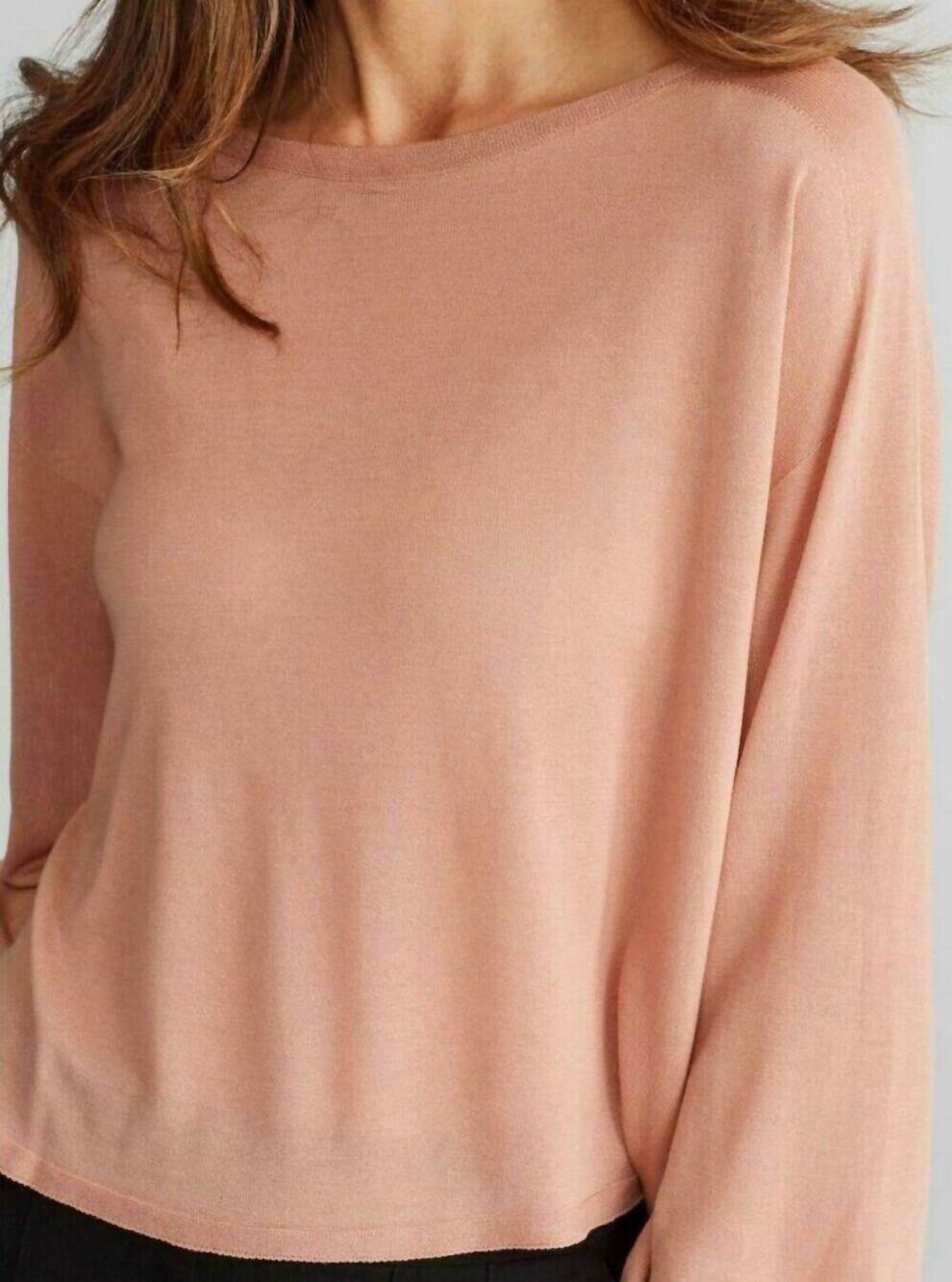 NEW EILEEN FISHER jewel neck top in toffee